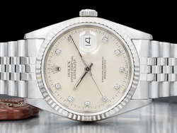 Rolex Datejust 36 Argento Jubilee 16234 Silver Lining Diamanti 